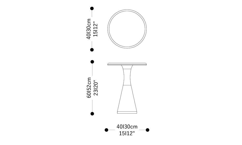 Image of the main dimensions of the product